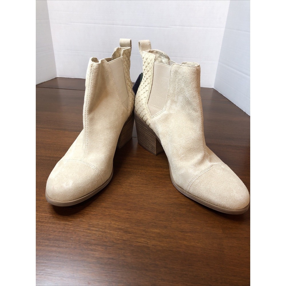 TOMS Booties Everly Pull On Round Toe Women's Oatmeal Casual Boots NWT Size 11